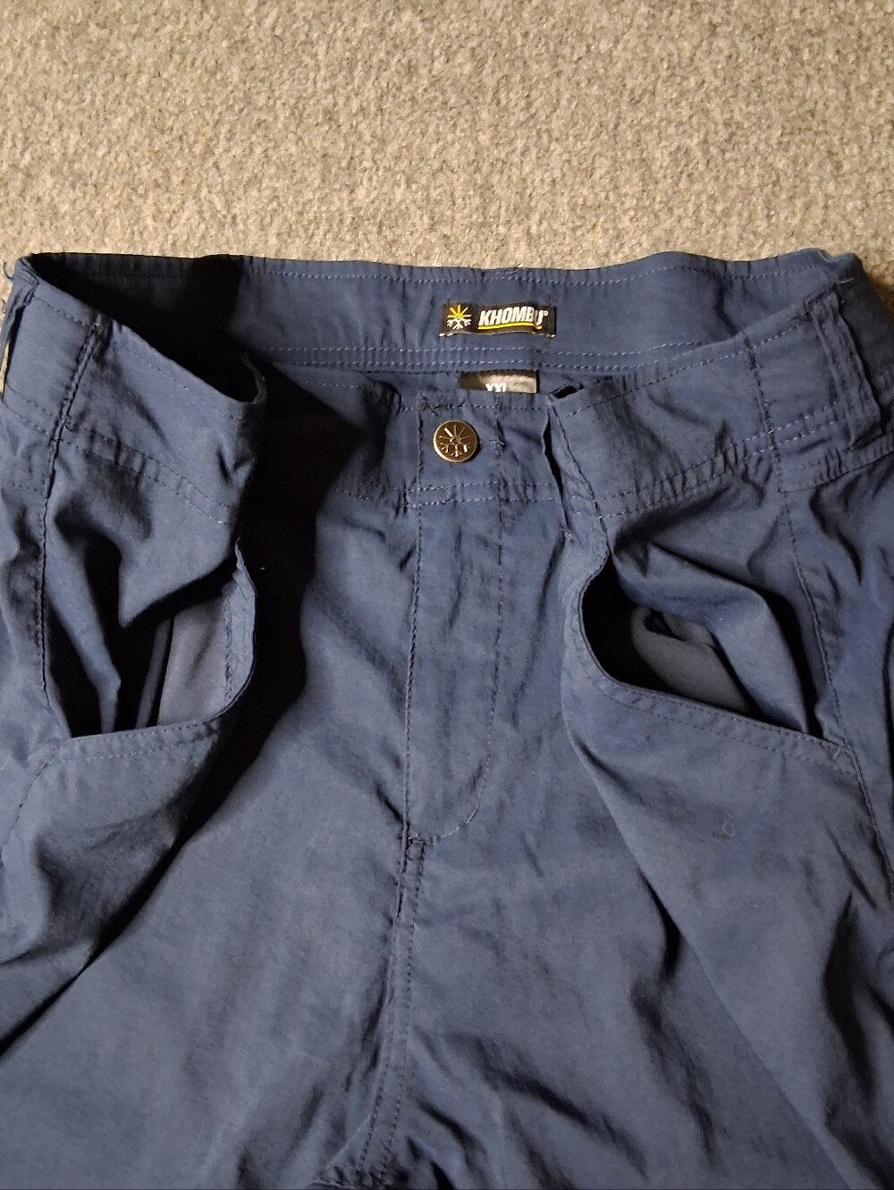 Khombu Womens Navy Blue Woven Stretch Capri Pants XXL - Picture 9 of 14